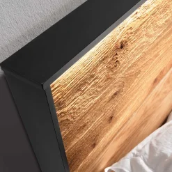 Massivholz Bett mit Nachtkonsole Scoddo