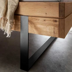 Massivholz Bett mit Nachtkonsole Scoddo