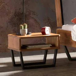 Massivholz Bettgestell mit Polster Etienne