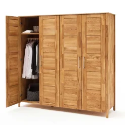 Massivholz Kleiderschrank Serinos