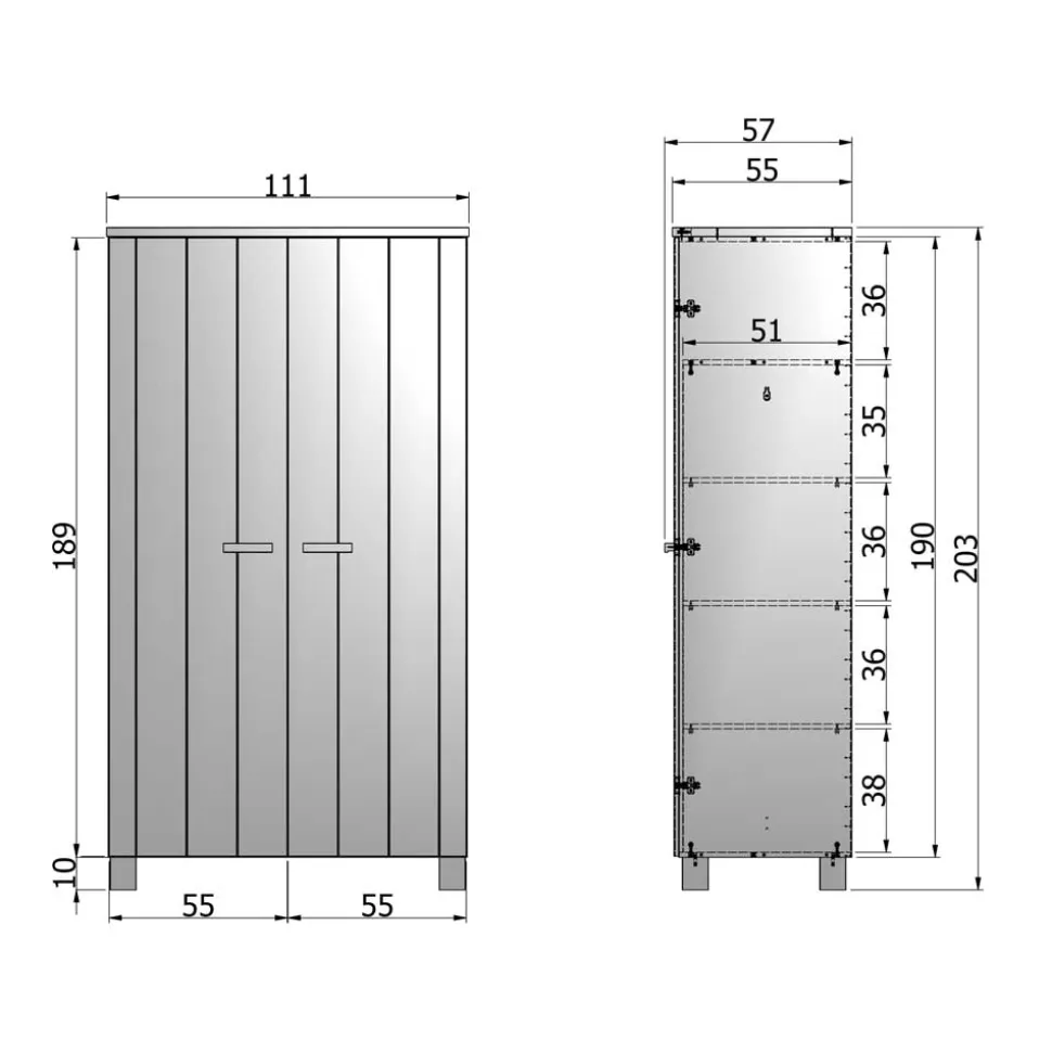 Massivholz Kleiderschrank Kojas