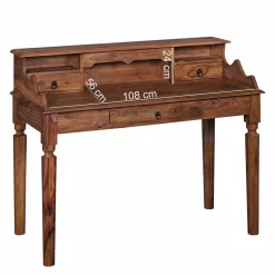 Massivholz Schreibtisch Velinan