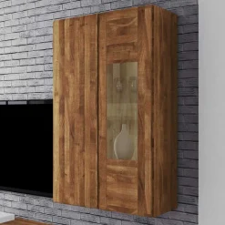 Massivholz Wandvitrine Sascora