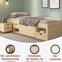 Massivholzbett Oliver