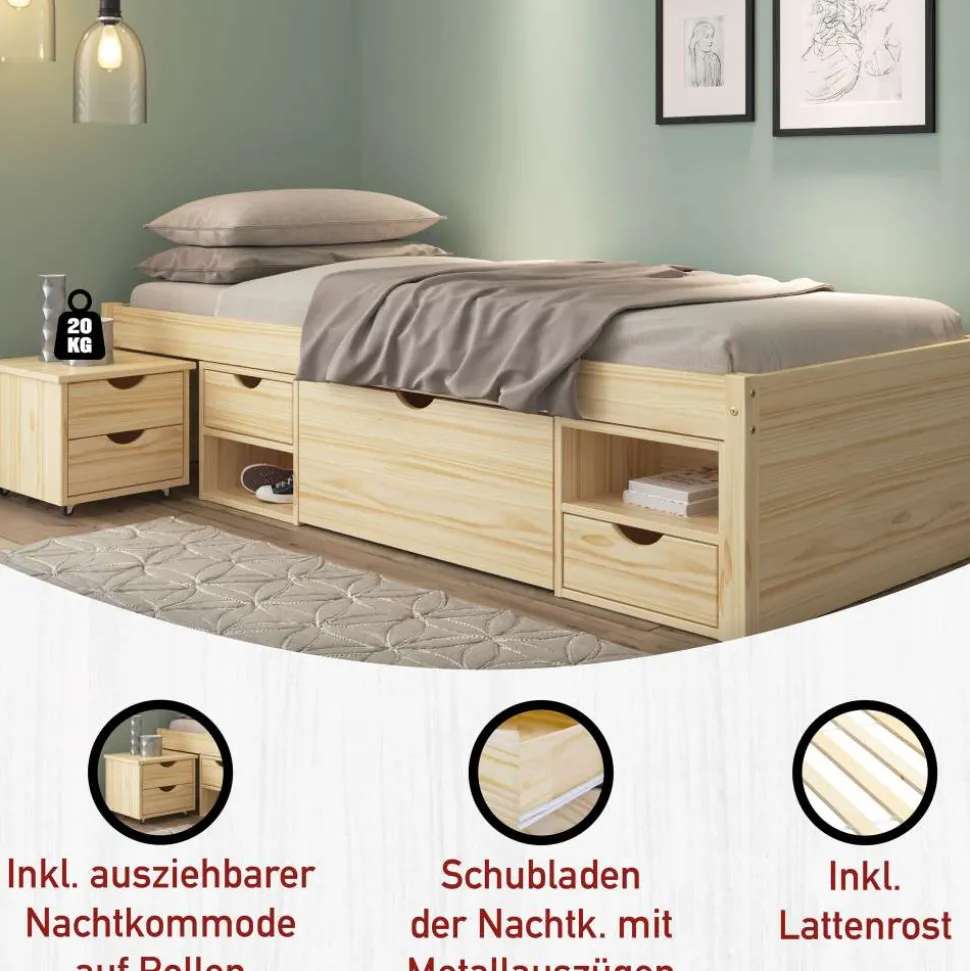 Massivholzbett Oliver