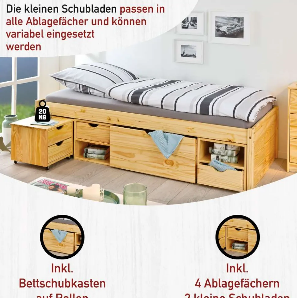 Massivholzbett Oliver