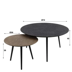 Metall Couchtische Fulvios