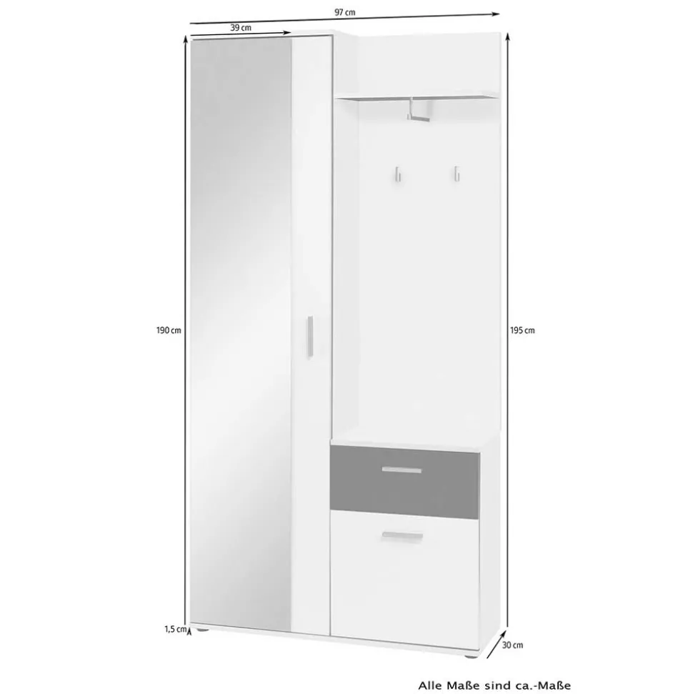 Moderne Kompaktgarderobe Prisma