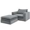 Moderner Sessel mit Hocker Eltusa