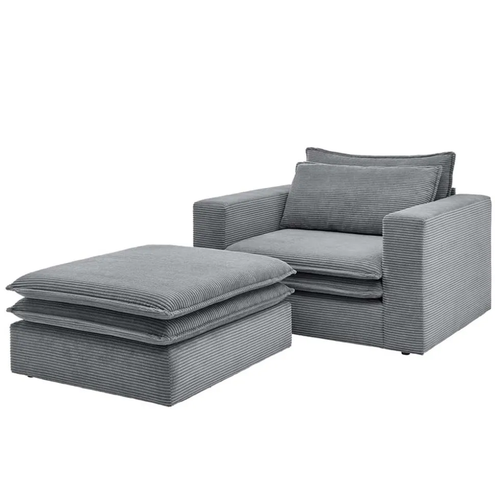 Moderner Sessel mit Hocker Eltusa