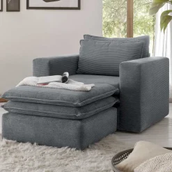 Moderner Sessel mit Hocker Eltusa