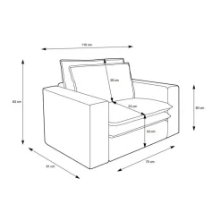 Moderner Sessel mit Hocker Eltusa