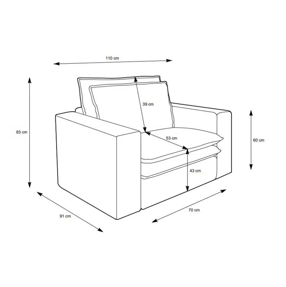 Moderner Sessel mit Hocker Eltusa