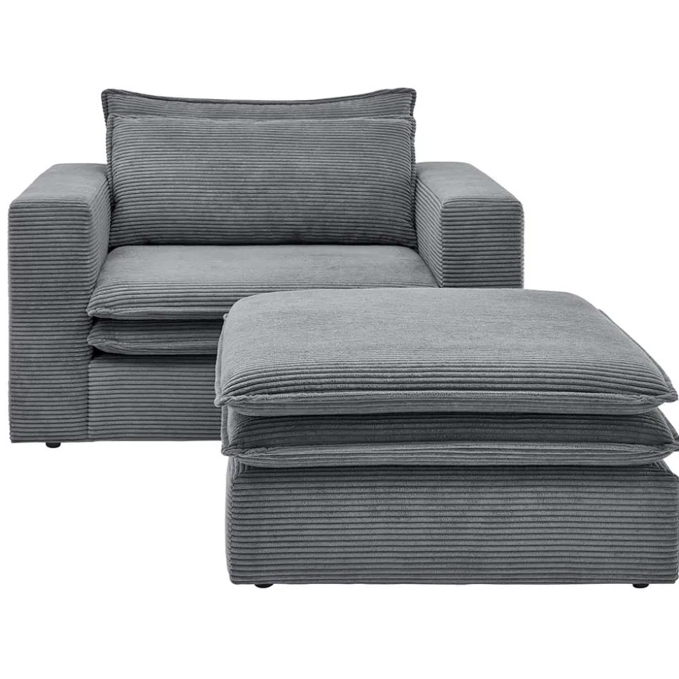 Moderner Sessel mit Hocker Eltusa