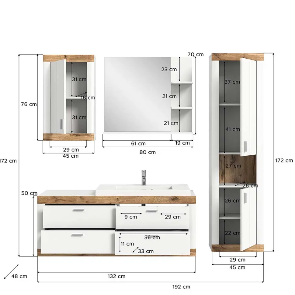 Modernes Badmöbelkomplettset Liss