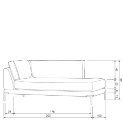 Modul Sofa Chaiselongue Taupe Udjaca