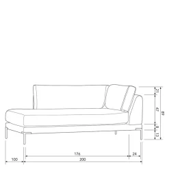 Modulcouch Chaiselongue modern Duffy