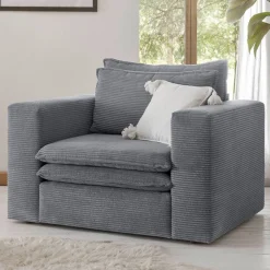 Polstersessel Anthrazit Cord Eltusa