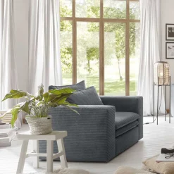 Polstersessel Anthrazit Cord Eltusa