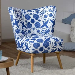 Polstersessel blau weiß Milan