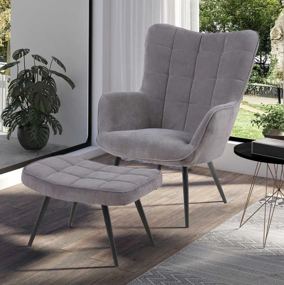 Polstersessel mit Hocker Dalicia