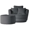 Retro Drehsessel mit Hocker Tresema