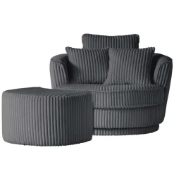 Retro Drehsessel mit Hocker Tresema