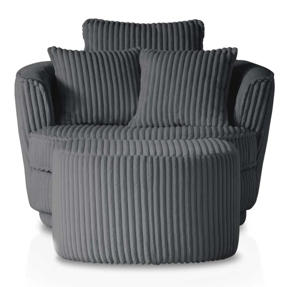 Retro Drehsessel mit Hocker Tresema