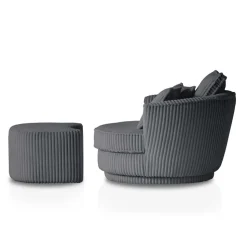 Retro Drehsessel mit Hocker Tresema