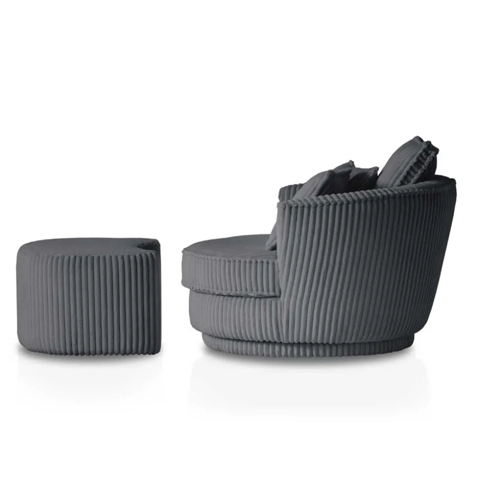 Retro Drehsessel mit Hocker Tresema