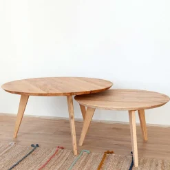 Runder Eiche Couchtisch Cow
