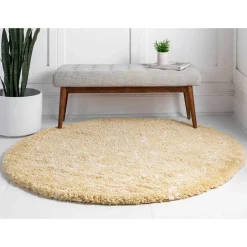 Runder Hochflor Teppich Aktemus