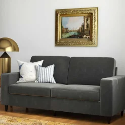 Samt Sofa grau Alfons