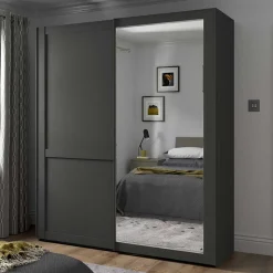 Schiebetürenschrank Dunkelgrau Hierro