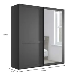 Schiebetürenschrank Dunkelgrau Hierro