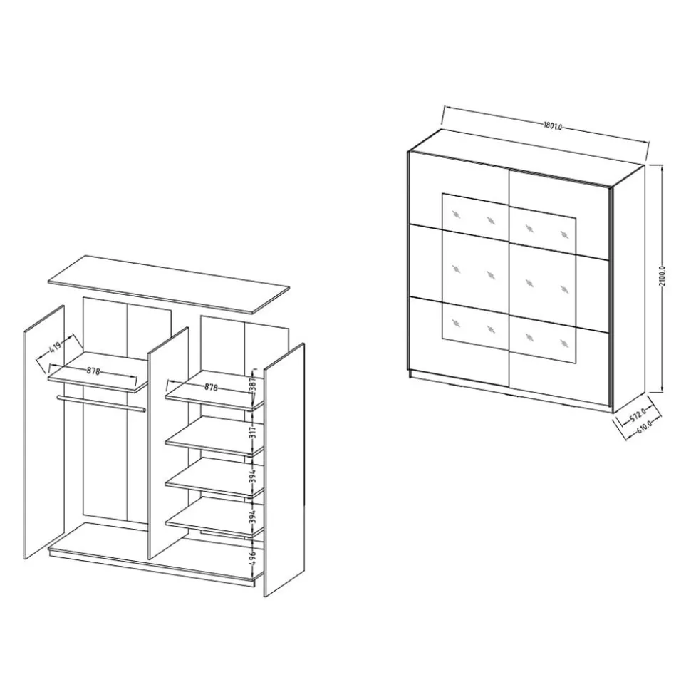 Schlafzimmerkleiderschrank Dango