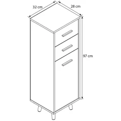 Schmaler Bad Schrank Kanmura