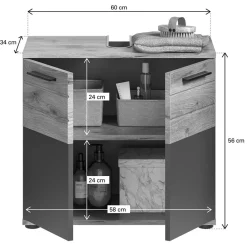 Schmales Badezimmermöbel Set Faneno