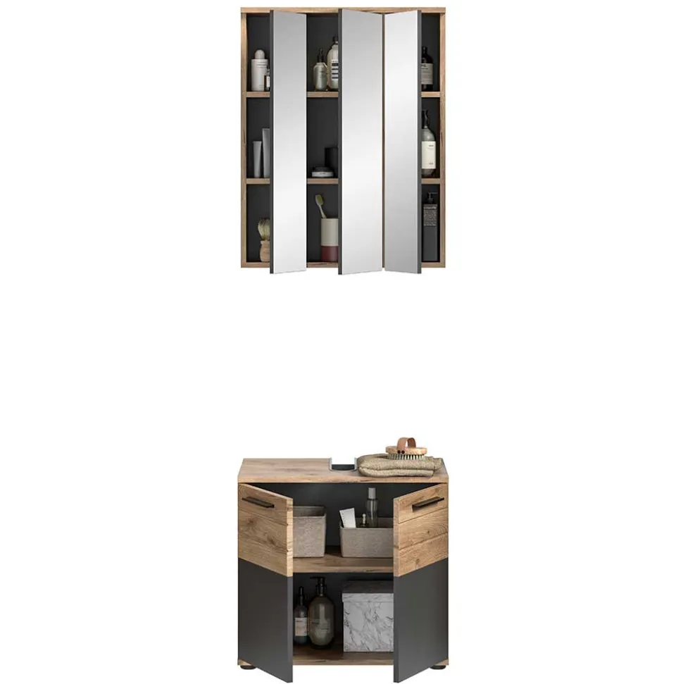 Schmales Badezimmermöbel Set Faneno