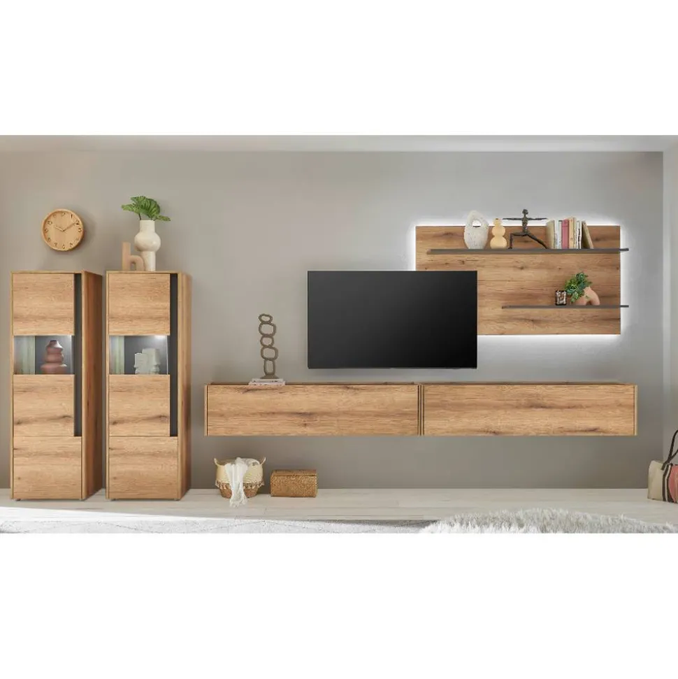 Schrankwand Wohnzimmer Castilla
