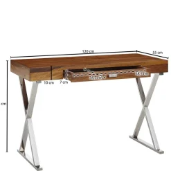 Schreibtisch Holz und Chrom Magdalina