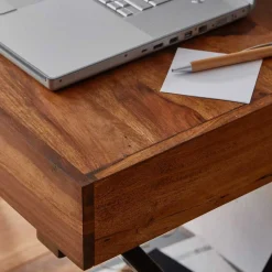 Schreibtisch Holz und Metall Tsubasa