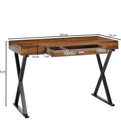 Schreibtisch Holz und Metall Tsubasa