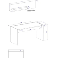 Schreibtisch mit Wandboard Rascian