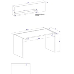 Schreibtisch mit Wandboard Uzniana