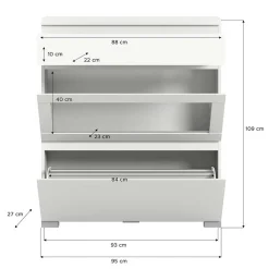 Schuh Klappschrank weiß Filicudio