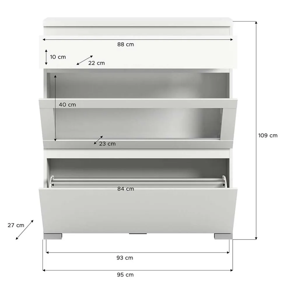 Schuh Klappschrank weiß Filicudio