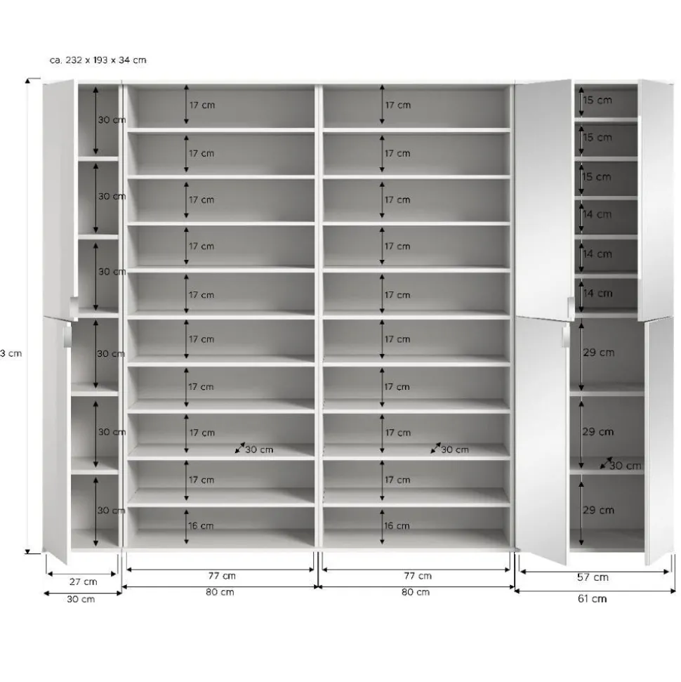 Schuhgarderobe weiß Ridonner