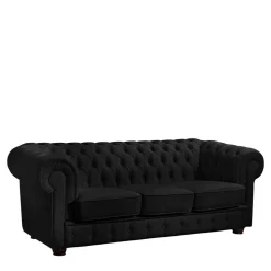 Schwarze Chesterfieldcouch Vinzenzo