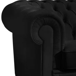 Schwarze Chesterfieldcouch Vinzenzo